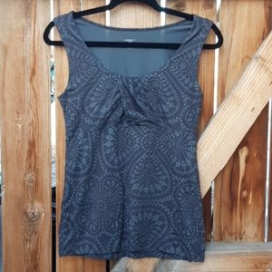 Patagonia sleeveless top gray print womens medium